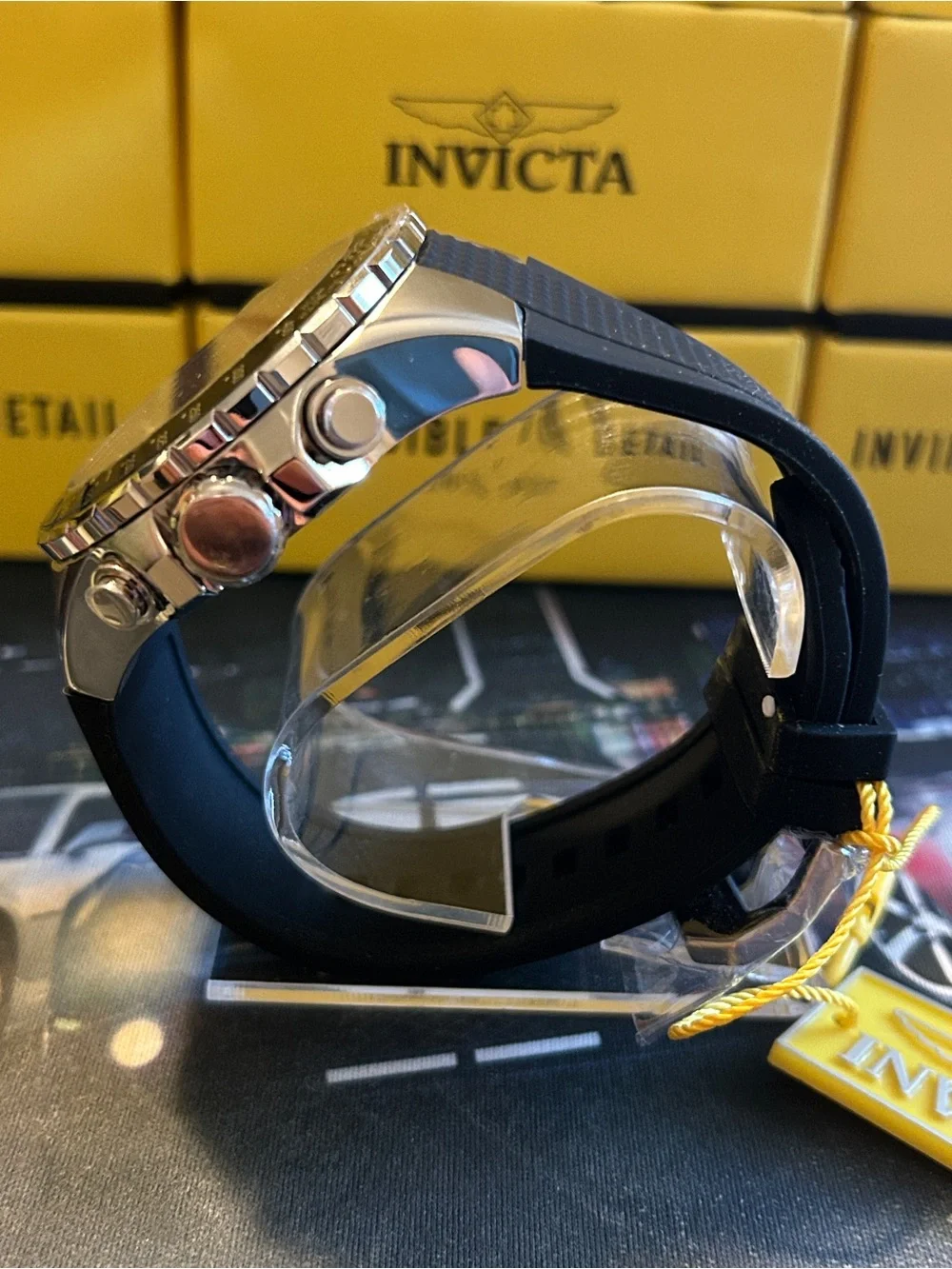 Invicta Monte Carlo Black and Red Casino-Style Chronograph Watch 50mm